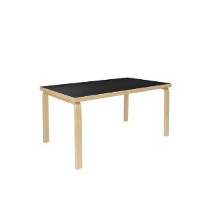 Aalto Table rectangular 81A, Black Linoleum